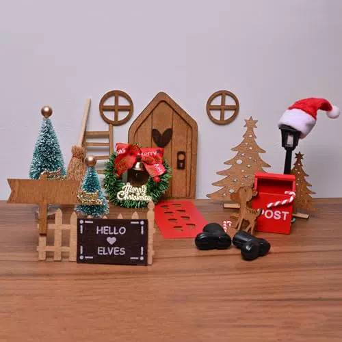 JOYSAL Wichteltür Zubehör für Weihnachten – Miniatur Deko Set für Kinder