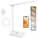 Jumoking LED Schreibtischlampe dimmbar mit Touch-Steuerung und USB-Anschluss