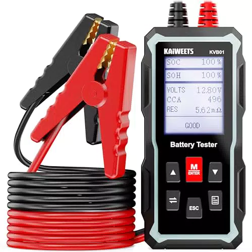 KAIWEETS Batterietester KVB01 für 12V/24V Autos, Lkw und Boote mit Anlasstest