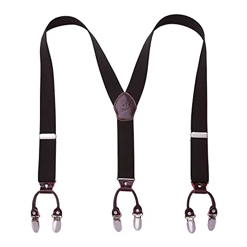 KANGDAI Herren Hosenträger Y-Form, verstellbare, elastische Hosenträger mit starken Clips