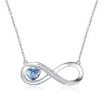 Infinity Herz Halskette Damen aus 925 Sterling Silber mit Zirkonia - Schmuckgeschenke