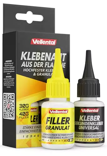 Klebenaht 2K Sekundenkleber - Extra starker Profi Kleber für Plastik, Holz, Metall