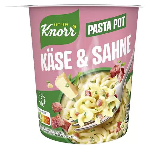 Knorr Pasta Snack Pot Käse & Sahne – Schnelle und leckere Mahlzeit in 5 Minuten