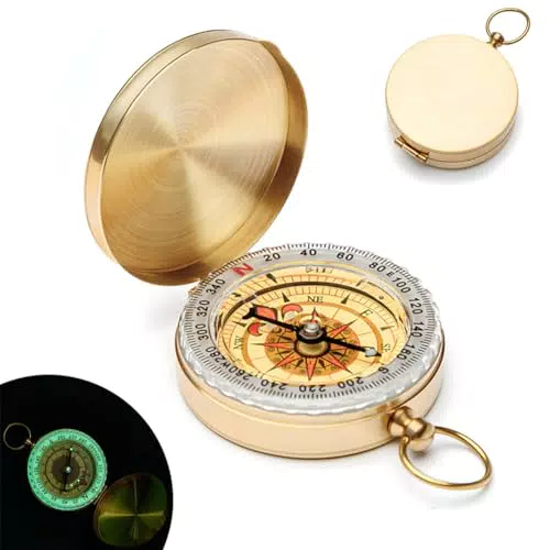Kompass Outdoor Messing Kompass – wasserdicht für Wandern, Camping und Abenteuer