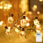 LED Lichterkette Schneemann Weihnachten Deko mit Timer für Innenräume