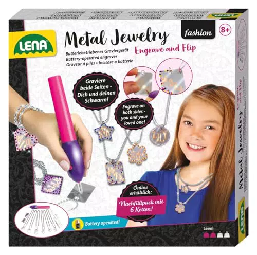 Lena Schmuck-Bastelset für Mädchen ab 8 Jahren – Kreatives Halsketten-Set mit Gravurgerät
