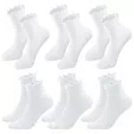 LEOEASIY Rüschen Socken Damen – Bequeme, schweißabsorbierende Trachtensocken