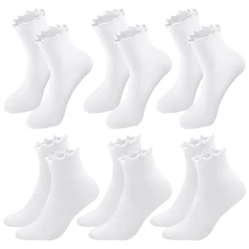 LEOEASIY Rüschen Socken Damen – Bequeme, schweißabsorbierende Trachtensocken