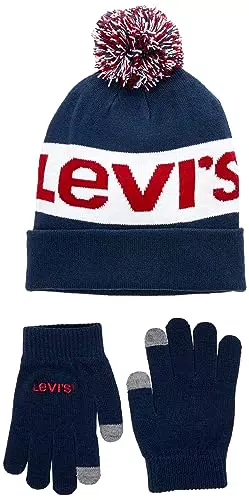 Levi's Unisex LAN und Handschuh Set Beanie Mütze 9A8550