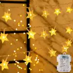 Lichterkette 40LED Sterne, Warmweiß, 8 Modi, Wasserdicht für Innen und Außen
