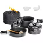 Lixada Camping Kochgeschirr Set mit Aufbewahrungstasche für Outdoor-Aktivitäten