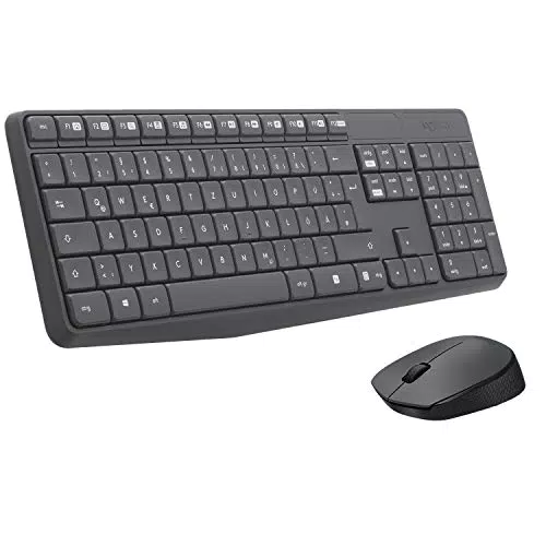 Logitech MK235 Kabelloses Set mit Tastatur und Maus für Windows, 2,4 GHz