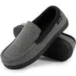 LongBay Herren Mokassin Hausschuhe aus Memory Foam für Indoor und Outdoor