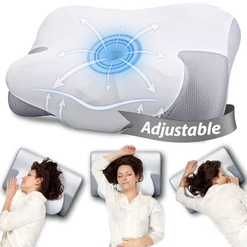 LUOFNI Ergonomisches Memory Foam Kissen, Höhenverstellbar und Antischnarch