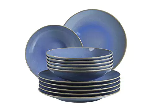 MÄSER 931732 Ossia, Teller-Set für 6 Personen im mediterranen Vintage-Look