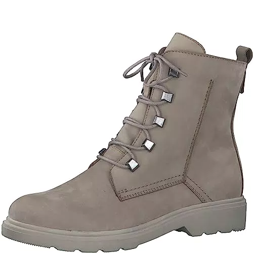 MARCO TOZZI Damen Stiefeletten zum Schnüren aus Leder für den Herbst