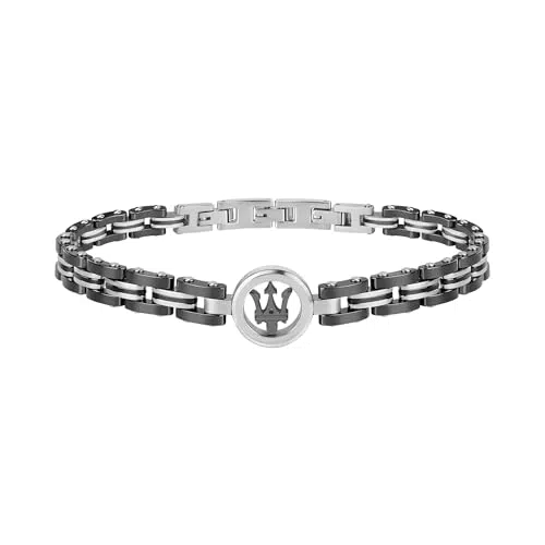 Maserati Herrenarmband aus Edelstahl und Keramik - Modell JM219AQH13