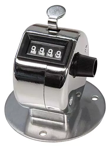 MC Power Mechanischer Handzähler mit Montagefuß und Metallgehäuse