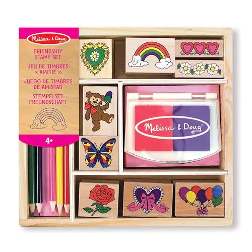 Melissa & Doug Freundschaftsstempelset – Kreatives Basteln für Kinder ab 4 Jahren