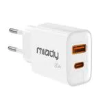 Miady 20W USB C Ladegerät, 2-Port PD Netzteil kompatibel mit iPhone und Galaxy
