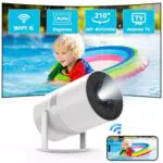 Mini Beamer mit Android OS, WiFi 6, Bluetooth und Full HD 1080P für Heimkino