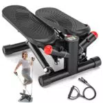 Mini Stepper mit Power Ropes – Höhenverstellbarer Hometrainer für Fitness