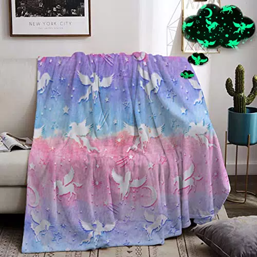 MIQEBX Kuscheldecke Einhorn für Kinder – Weiche Fleecedecke als Geschenk