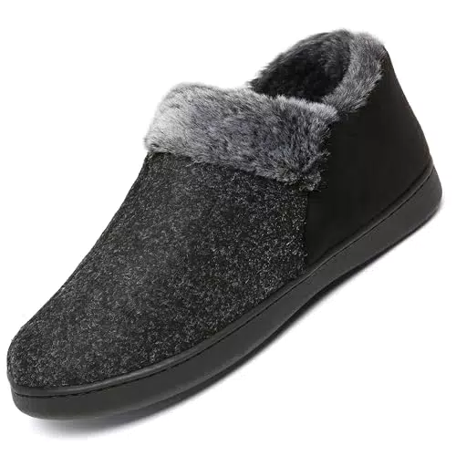 Mishansha Herren Hausschuhe aus Wildleder mit Memory Foam und rutschfester Sohle