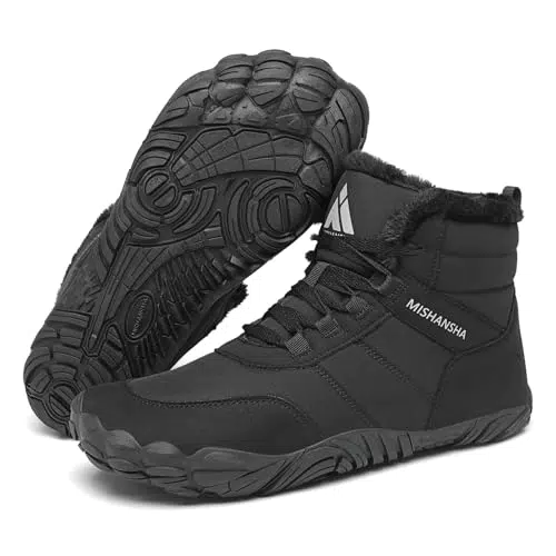 Mishansha Winter Barfußschuhe Herren Damen Wasserabweisend Warm Gefüttert