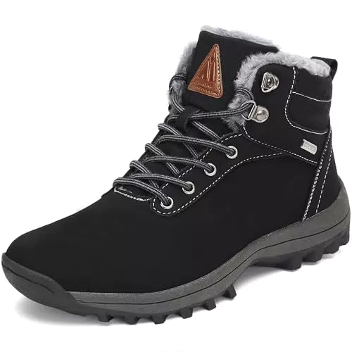 Mishansha Winterstiefel Herren Wasserdicht Gefüttert Trekkingschuhe Outdoorschuhe