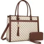 Missnine Laptoptasche Damen 15,6 Zoll Schultertasche Leder Businesstasche