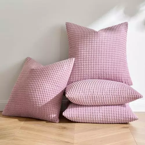 MIULEE Kissenbezug Dekokissen Kordsamt für Sofa und Wohnzimmer 40x40 cm