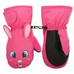 MoKo Kinder Skihandschuhe, Winddicht Wasserdicht Winterhandschue Warm Fäustlinge Sport Handschuhe für Skifahren Radfahren Snowboarden Outdoor-Aktivitäten für Jungen Mädchen von 6-8 Jahren - Magenta