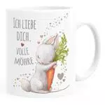 Moonworks® Kaffee-Tasse Liebesgeschenk Hase mit Karotte Liebesbotschaft