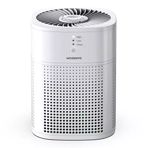 MORENTO Luftreiniger HEPA für Allergiker, CADR 300m³/h, Automodus, 24dB