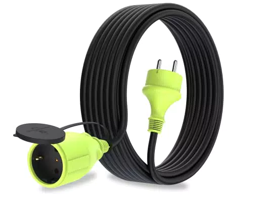 MutecPower 10m Schuko Verlängerungskabel IP44 H05RR-F3G für Außenbereich
