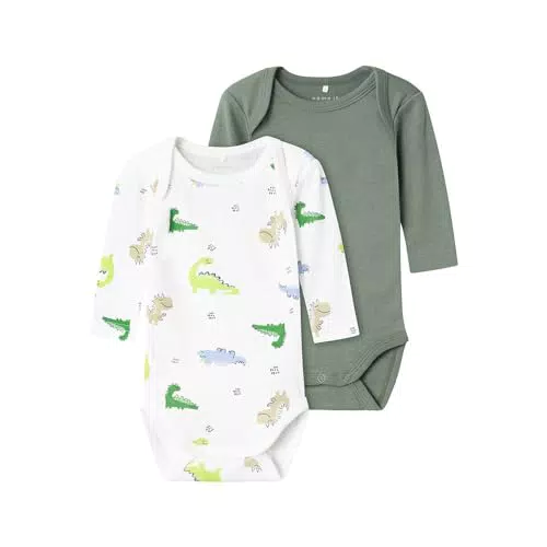 NAME IT Baby Jungen Langarmbody Dino Noos