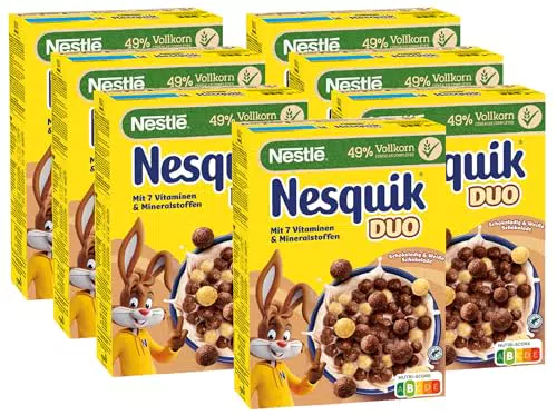 NESTLÉ Nesquik Duo Cereals – Vollkorn Schoko-Cerealien für ein leckeres Frühstück