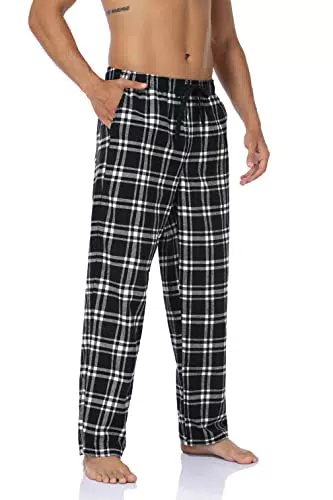 North Bund Herren Schlafanzughose aus 100% Baumwolle, Flanell mit Taschen