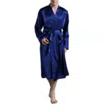 Nuofengkudu Herren Unisex Satin Bademantel Kimono Morgenmantel Reise Saunamantel
