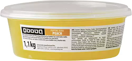 Oboba Popping Boba – Fruchtperlen für Bubble Tea mit Pfirsichgeschmack