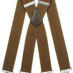 Olata extra breite Herren Hosenträger X Form mit dickem Stoff 5 cm. Hellcreme