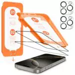 OMOTON Panzerglas für iPhone 16 Pro mit Kameraschutz, blasenfrei, 9H Härte