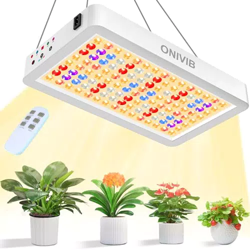 ONIVIB 75W LED Grow Lampe - Vollspektrum Pflanzenbeleuchtung mit Timer