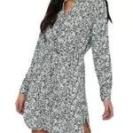 ONLY Mini Blusen Kleid Langarm Tunika mit Knöpfen ONLCORY
