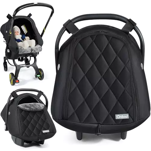 Orzbow Fußsack Babyschale Winter – Universelle Einschlagdecke mit Reißverschluss