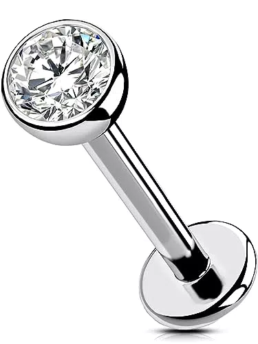 OUFER Piercing Labret Stud aus Titan für Lippen, Helix und Tragus