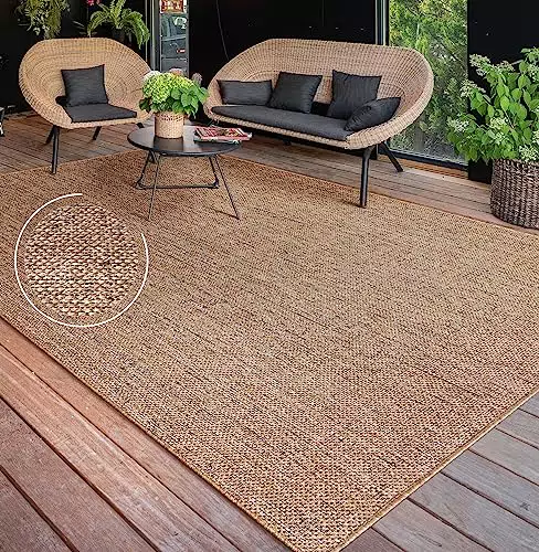 Paco Home Outdoor Teppich Wetterfest für Balkon und Wohnzimmer, Abstraktes Design