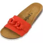 Palado Damen Pantoletten Gozo - Bequeme Sandalen mit Kette und Kork-Fußbett