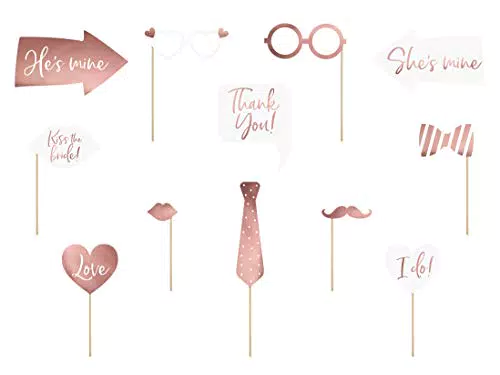 PartyDeco Hochzeit Photo Booth Zubehör Kit für unvergessliche Foto-Sessions